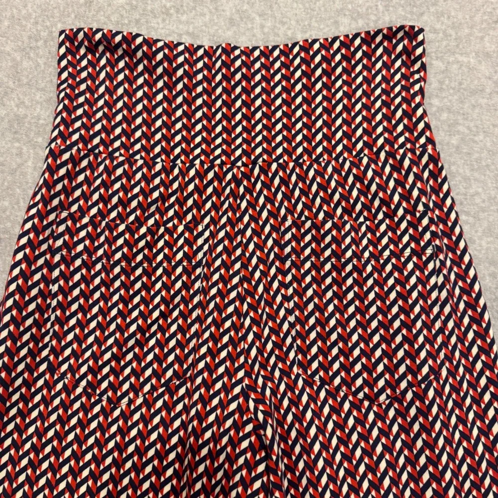 Cabi Women Red Culotte Geometric Print Wide Leg Ponte‎ Pants Small Palazzo